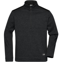 Men's Knitted Workwear Fleece Half-Zip - STRONG - - Black/black