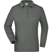 Ladies' Workwear Polo Pocket Longsleeve - Dark grey