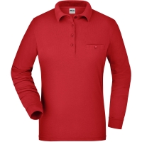 Ladies' Workwear Polo Pocket Longsleeve - Red
