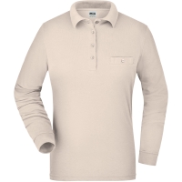 Ladies' Workwear Polo Pocket Longsleeve - Stone