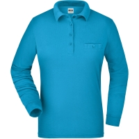Ladies' Workwear Polo Pocket Longsleeve - Turquoise