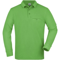 Men's Workwear Polo Pocket Longsleeve - Lime Green