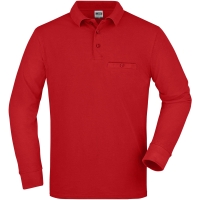 Men's Workwear Polo Pocket Longsleeve - Red