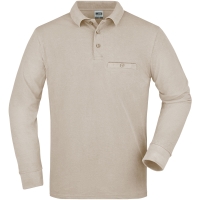 Men's Workwear Polo Pocket Longsleeve - Stone