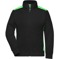 Ladies' Workwear Sweat Jacket - COLOR - - Black/lime green