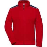 Ladies' Workwear Sweat Jacket - COLOR - - Red/navy