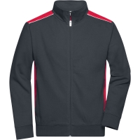Men's Workwear Sweat Jacket - COLOR - - Carbon/red