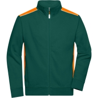 Men's Workwear Sweat Jacket - COLOR - - Dark green/orange