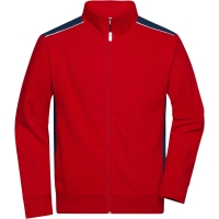 Men's Workwear Sweat Jacket - COLOR - - Red/navy