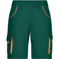 Workwear Bermudas - COLOR - - Dark green/orange