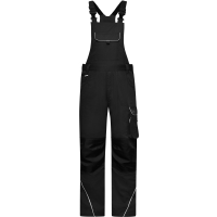 Workwear Pants with Bib - SOLID - - Black