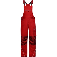 Workwear Pants with Bib - SOLID - - Red