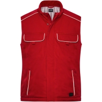 Workwear Softshell Padded Vest - SOLID - - Red