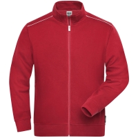 Men's Workwear Sweat-Jacket - SOLID - - Red