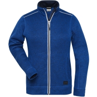 Ladies' Knitted Workwear Fleece Jacket - SOLID - - Dark royal melange/navy