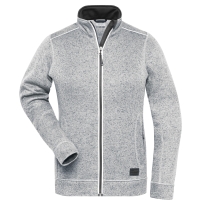 Ladies' Knitted Workwear Fleece Jacket - SOLID - - White melange/carbon