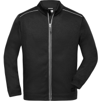 Men's Knitted Workwear Fleece Jacket - SOLID - - Black/black