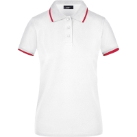 Ladies' Polo Tipping - White/red