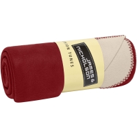 Bonded Fleece Blanket - Bordeaux/cream