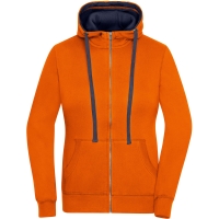 Ladies' Lifestyle Zip-Hoody - Dark orange/navy