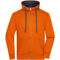 Men's Lifestyle Zip-Hoody - Dark orange/navy