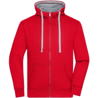 Men's Lifestyle Zip-Hoody - Red/grey heather
