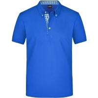 Men's Plain Polo - Royal/royal white