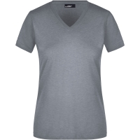 Ladies' Slim Fit V-T - Grey heather