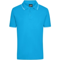 Men's Polo - Turquoise/white