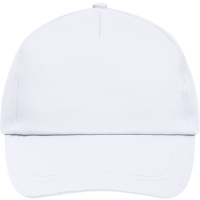 5 Panel Promo Cap Lightly Laminated - White