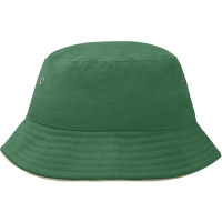 Fisherman Piping Hat for Kids - Dark green/beige