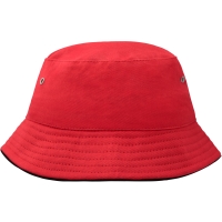 Fisherman Piping Hat for Kids - Red/black