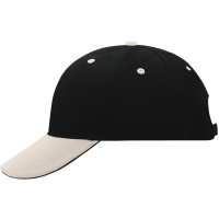 6 Panel Sandwich Cap - Black/beige/black