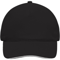 5 Panel Sandwich Cap - Black/white