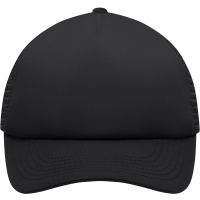 5 Panel Polyester Mesh Cap for Kids - Black/black