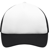 5 Panel Polyester Mesh Cap for Kids - White/black