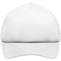 5 Panel Polyester Mesh Cap for Kids - White/white
