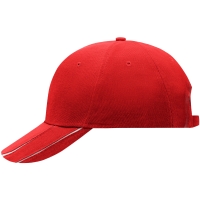 6 Panel Groove Cap - Red/white