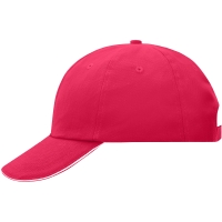 6 Panel Raver Sandwich Cap - Pink/white