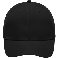 6 Panel Polyester Peach Cap - Black