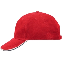 6 Panel Double Sandwich Cap - Red/white/navy