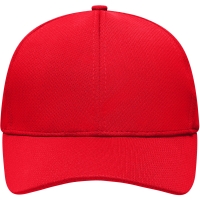 6 Panel Sport Mesh Cap - Red