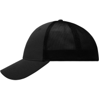 6 Panel Elastic Fit Mesh Cap - Black/black