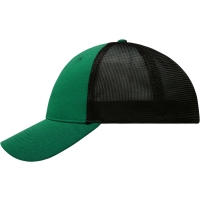 6 Panel Elastic Fit Mesh Cap - Green/black