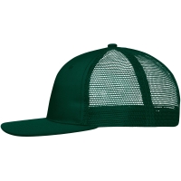 6 Panel Flat Peak Cap - Dark green/dark green