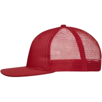 6 Panel Flat Peak Cap - Red/red