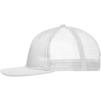 6 Panel Flat Peak Cap - White/white