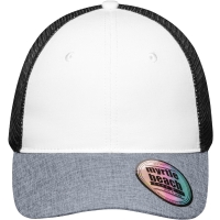 6 Panel Mesh Cap Mélange - White/grey melange/black