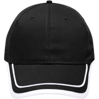 6 Panel Piping Cap - Black/white