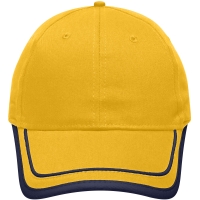 6 Panel Piping Cap - Gold yellow/navy